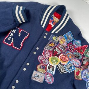 Jeff Hamilton NBA Patches Wool Varsity Jacket Mens National Basketball 3XL